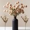 10 Stems Beige Flowers Artificial + Eucalyptus, Fake Mums Long Stem Faux Flowers For Vase, Tan Nude Cream Neutral Floral